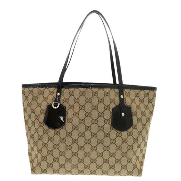 GUCCI Black Canvas Tote Bag